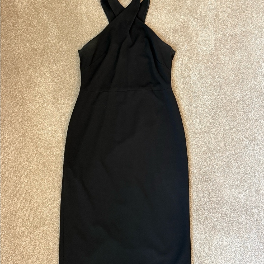 Maggy London Black cross nexk Dress